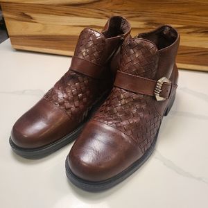 Romano Ridolfi Vintage Women's Leather Brown Saddle Ankle Booties Size 9